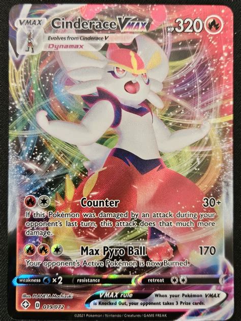 Cinderace VMAX 019 072 Shining Fates Full Art Ultra Rare Holo Pokémon