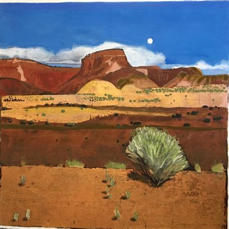 Mesa With Moon New Mexico As Seen In Toaf London July 5 7 Painting