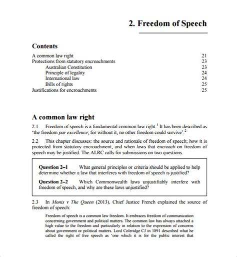 7 Sample Freedom Of Speech Templates In PDF