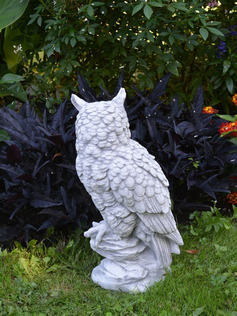 Owl Statue Concrete Owl Owl Outdoor Decor Fairy Garden Owl Etsy