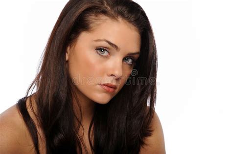 Portret Van Jonge Mooie Brunette Stock Foto Image Of Brunette Jong