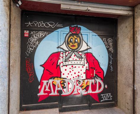 street art  madrid spain editorial image image  poster road