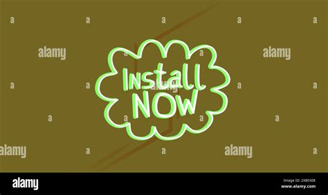 image  install  text  shapes  green background stock photo