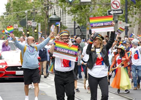 Participantes Da Parada Do Orgulho Gay San Francisco Ca Fotografia Editorial Imagem De