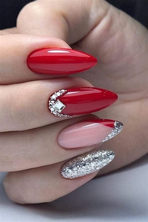 Elegant Burgundy And Nude Nail Art With Pearls And Rhinestones Click Link To Buy In