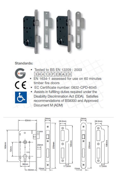 ETILLS LTD Euro Profile Mortice Sash Lock Case Only