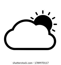 Cloudy Icon Black White Cloudy Weather Stock Vector (Royalty Free ...