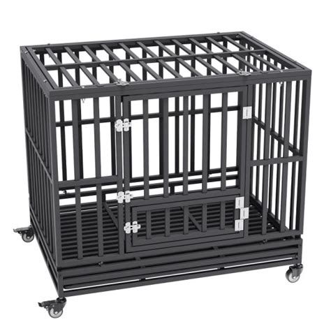 Dropship VEVOR 42 Inch Heavy Duty Dog Crate, Indestructible Dog Crate, 3-Door Heavy Duty Dog ...