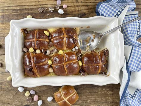 Hot Cross Bun Bread And Butter Pudding Tales From The Kitchen Shed