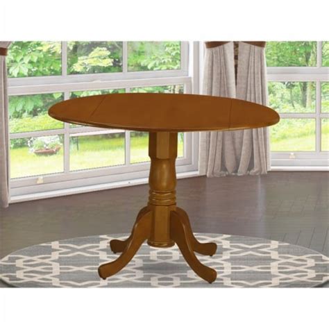 East West Furniture Dublin Traditional Wood Dining Table In Saddle