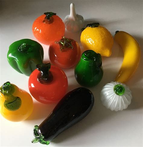 Vintage Glass FRUITS and VEGETABLES 11 Pieces / Art Glass - Etsy