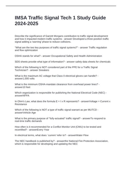 Traffic Signal Technician Study Guide 3