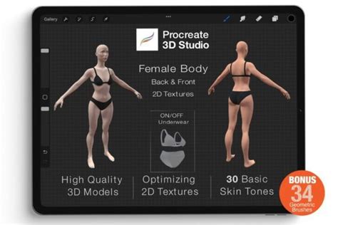 Procreate D Model Full Body Female Graphic By Tizurart Creative Fabrica