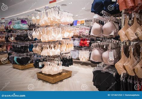 Women S Lingerie Department In Shopping Mall Stock Image Image Of