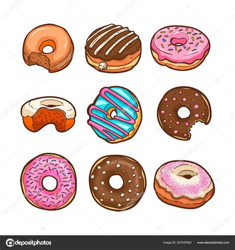 Cute Doughnut Vector Illustration Stock Vector Soulgie