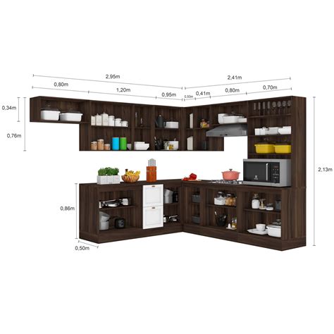 Cozinha Completa Modulada 10 Peças 18 Portas e 2 Gavetas Torre