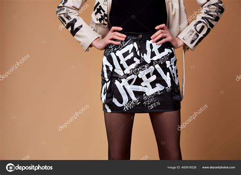 Sexy Fashion Model Brunette Hair Wear Trendy Clothes Leather Jacket Stock Photo By Iniraswork