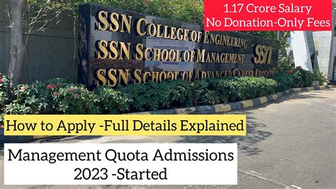 Ssn College Of Engineering Management Quota Apply