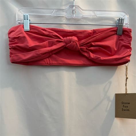 Stone Fox Swim Swim Stone Fox Lele Bandeau Bikini Swim Top Sunset Pink Xl Poshmark