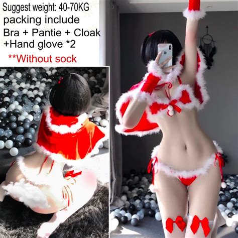 Christmas Party Cosplay Sexy Lady Santa Claus Cosplay Costume Sexy Lingerie Maid Waitress