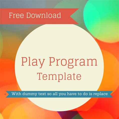 Free Stage Play Template Printable Templates