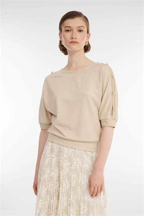 Джемпер с люрексом цвет бежевый (BL7393-279), размер 38 , купить в ...