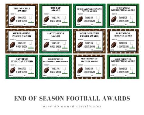 End Of Season Football Award Certificates Football Certificates