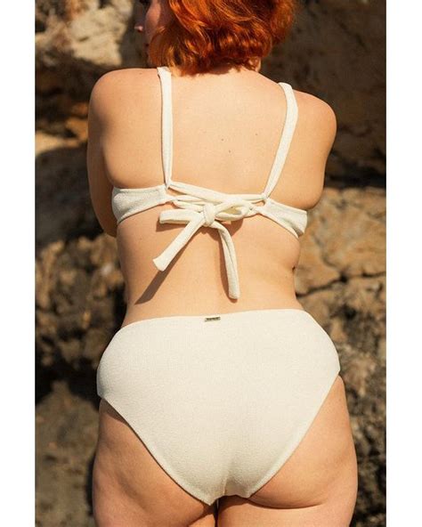 Aqva Swimwear Neutrals Nude Jondal Bikini Bottom In White Lyst