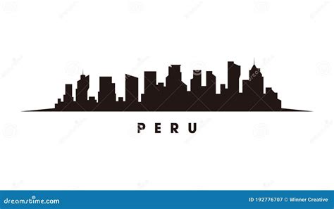 Lima Peru Skyline Y Emblema Vector De Silueta Ilustración Del Vector