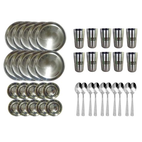 Shini Lifestyle Dinner Set Steel Kitchen Set For Home Stainless Steel