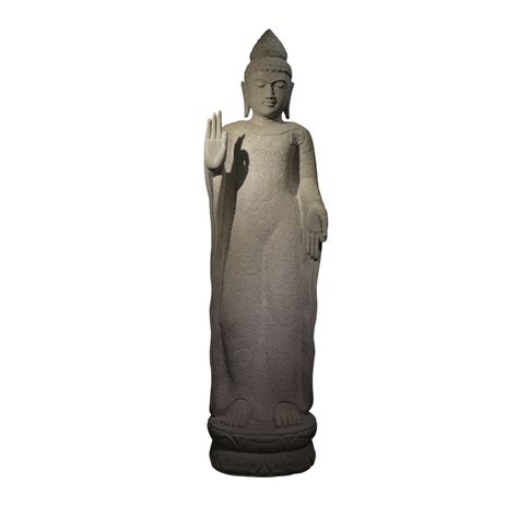 Stehender Buddha Lehrgeste Flussstein Atlas Natursteine AG