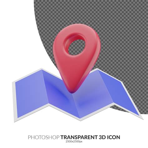 Premium Psd D Blue Map With Red Pinpoint Icon