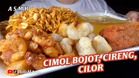 ASMR Makan Cimol Bojot Cireng Cilor Mie Goreng Dan Kuah Kaldu