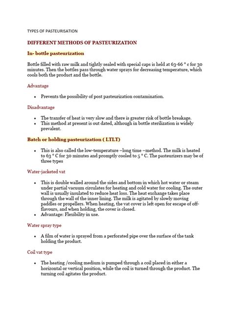 Types of Pasteurisation | PDF | Melting Point | Phase (Matter)