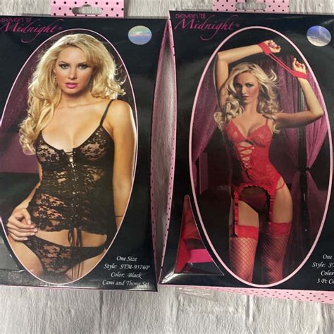 Seven Till Midnight One Size Black Red Lingerie Sets S