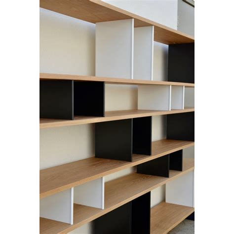 Design Frères Oak Black And White Horizontal Shelving Unit Chairish