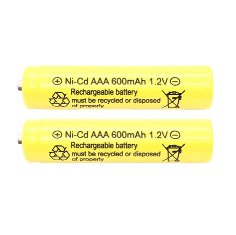 2 PCS Rechargeable NiCd AAA 1 2V 600mAh Ni Cad Batteries For Solar