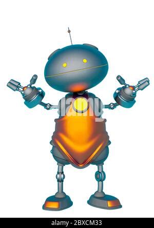 Cartoon Illustration Von Lustig Sprechende Roboter Fantasy Figuren