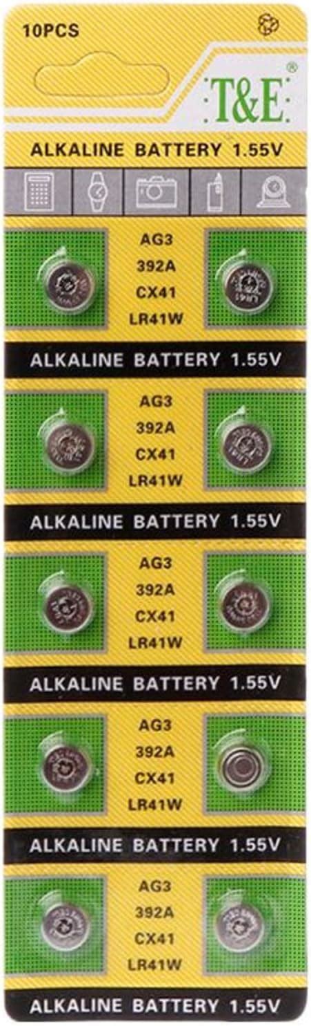 Minnowxy 10pcs Cell Coin Alkaline Battery Ag3 1 55v Button Batteries Sr41 192 L736