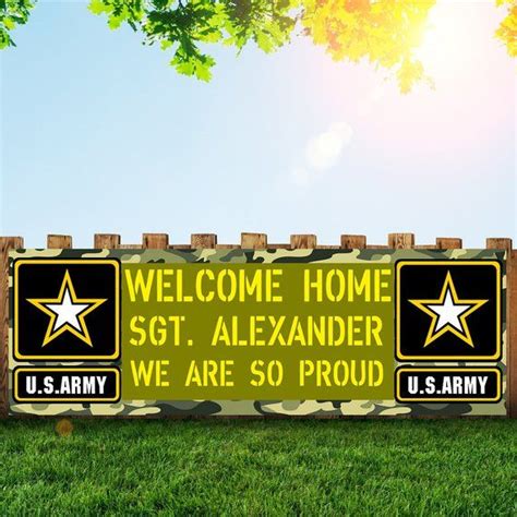 Large Army Military Welcome Banner And Signs 6x2 With Grommets Etsy