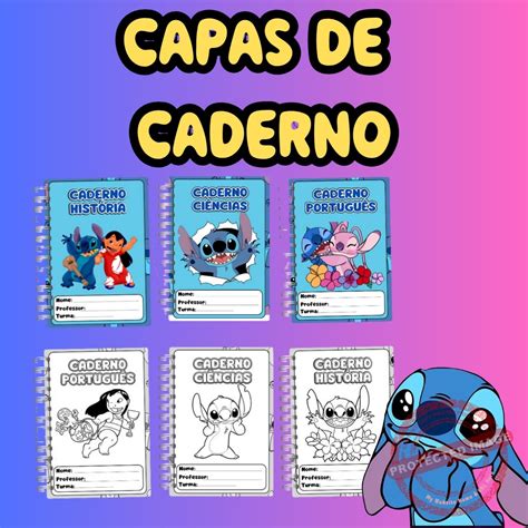 Caderno De Artes Do Stitch - Capas de caderno Stitch – Prof. Tati Aulas Criativas
