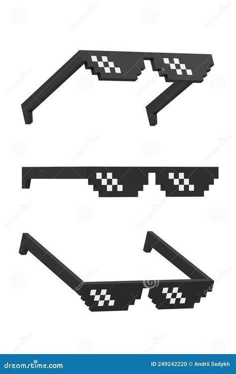 Meme Pixel Glasses On A White Background Royalty Free Illustration 249242220