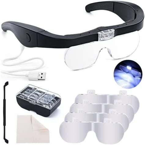 Loupe de Lecture tête avec lumière Rechargeable Headband Loupe pour Le