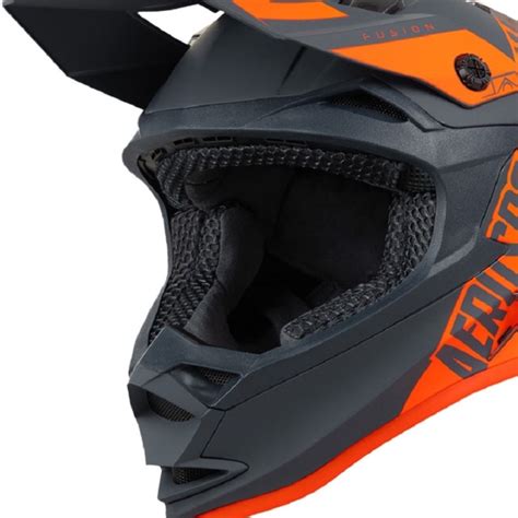 Capacete Asw Fusion Sawn Laranja Cinza Grid Motors