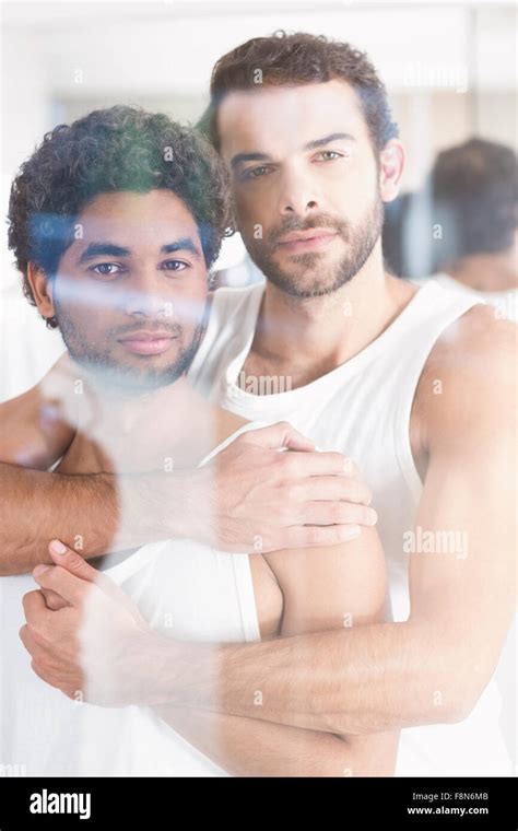 Portrait Of Gay Couple Hugging Stock Photo Alamy