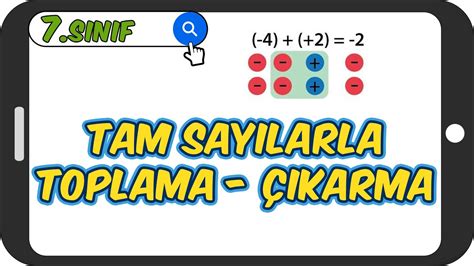 Tam Sayılarla Toplama Çıkarma 7 Sınıf Matematiğe Giriş 2023 YouTube