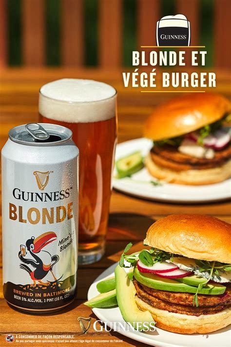 Guinness Blonde Et V G Burger Guinness Recipes Veggie Burger Burger