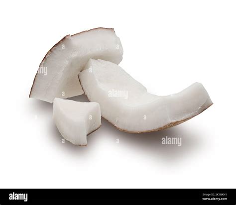 Coconut Pieces Isolated On White Background Stock Photo Alamy