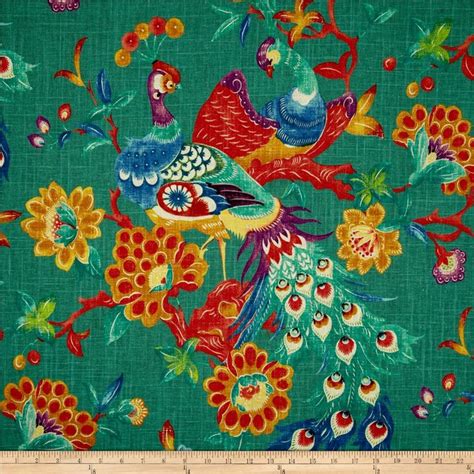 Richloom Preen Blend Peacock Modern Upholstery Fabric Fabric Birds