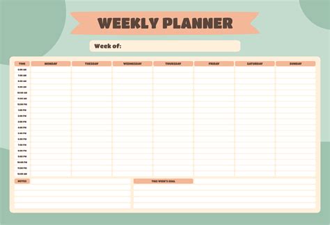 Hourly Weekly Calendar Printable - Customize and Print